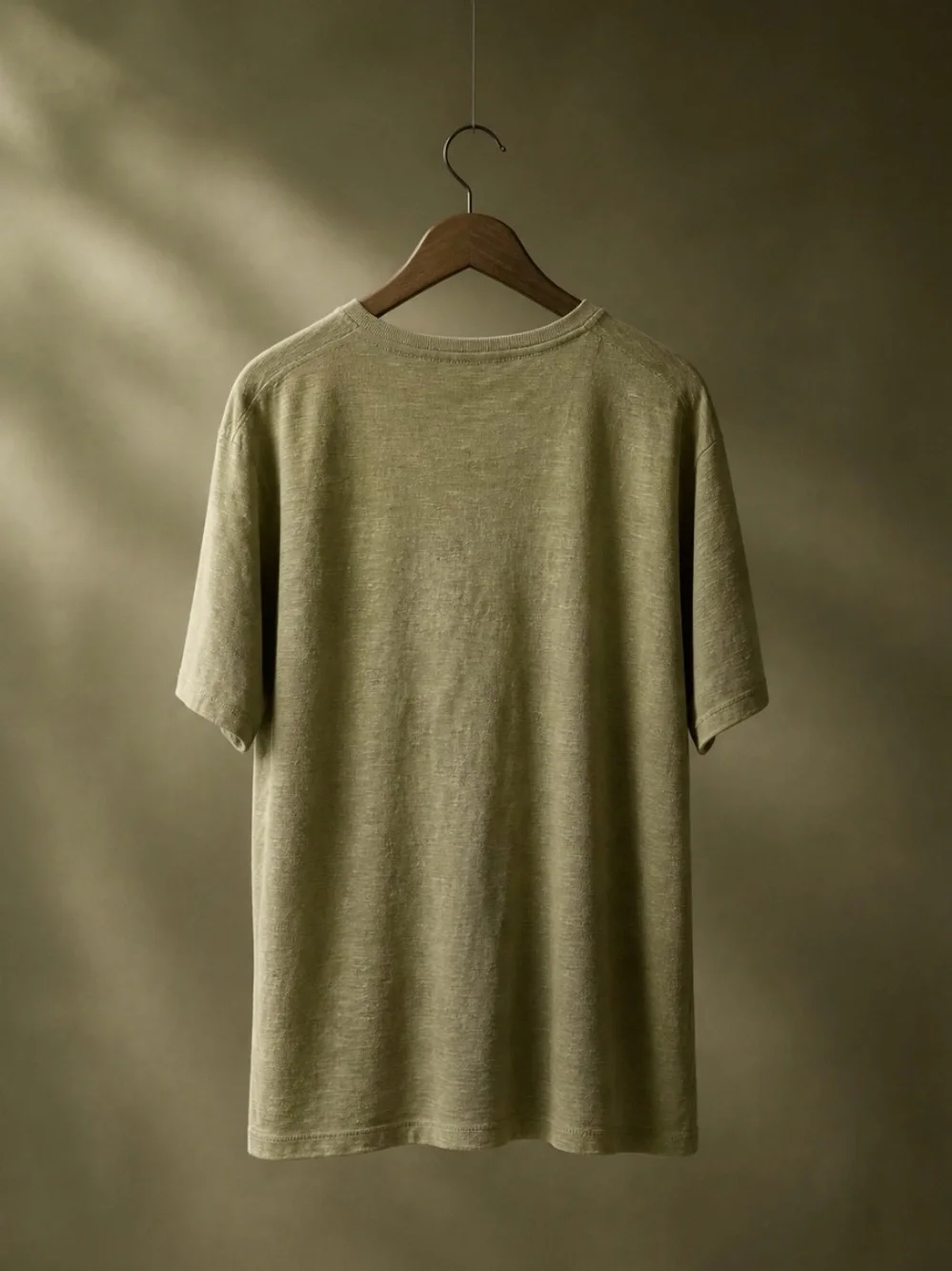 GUESS Olive Green Short Sleeve V-Neck with Embroidered Crest - Picture 3 of 4